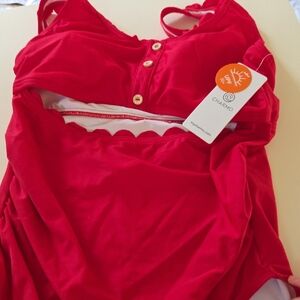 Charmo Bold Red Women's One Piece Swimsuit